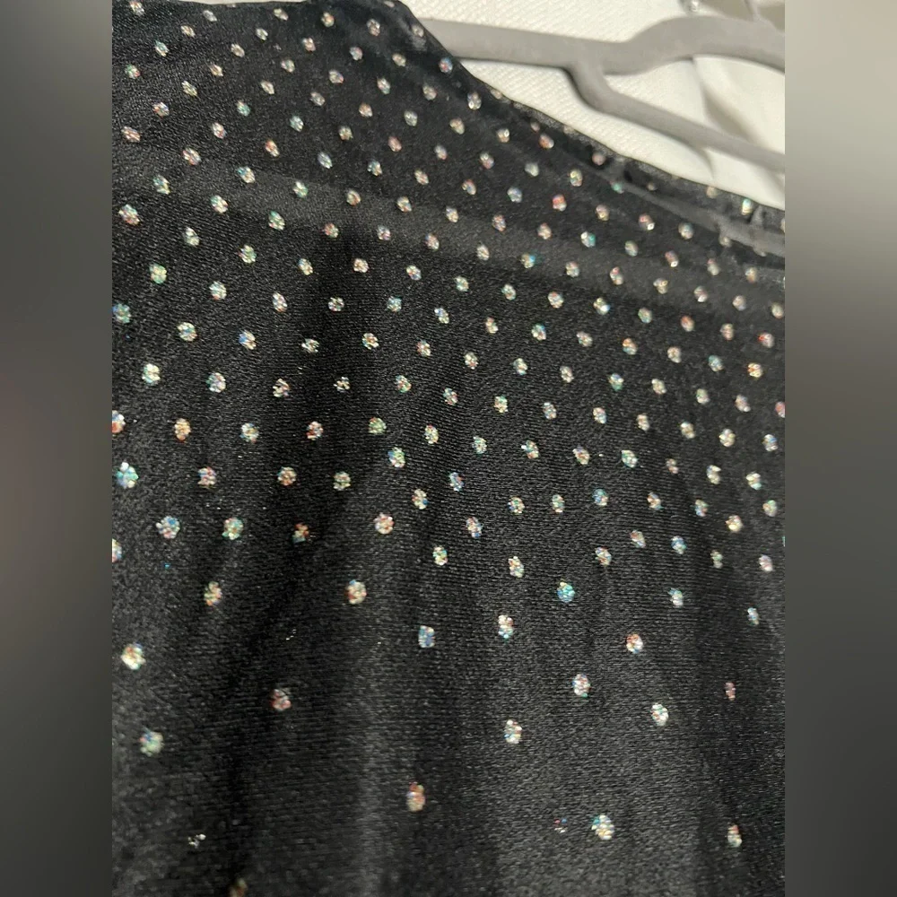 Black Sheer Ombre Glitter Dot Top Medium - Picture 7 of 7